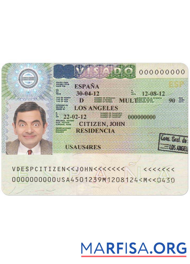 Realistic Spain visa download for verification